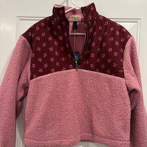 Women’s Colorblock Quarter Zip Sherpa Sweatshirt